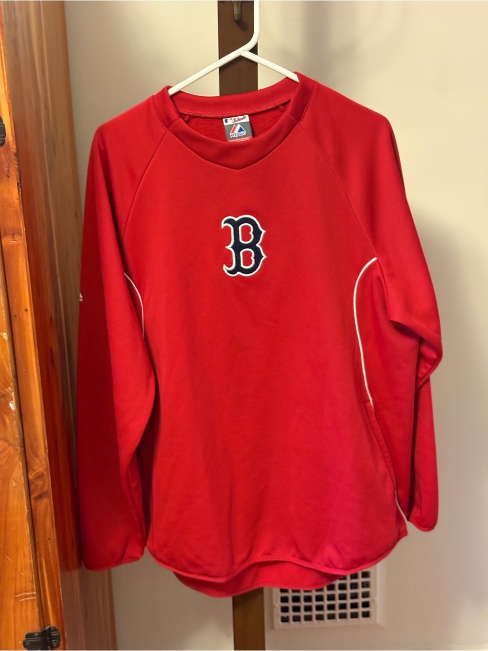 Boston Red Sox MLB Majestic Therma Base Pullover Sweatshirt Adult Size Large L